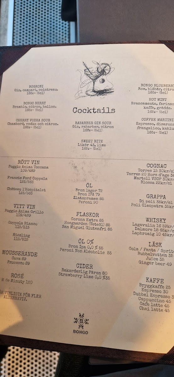 Menu - Bongo | Kök & Bar photo 4